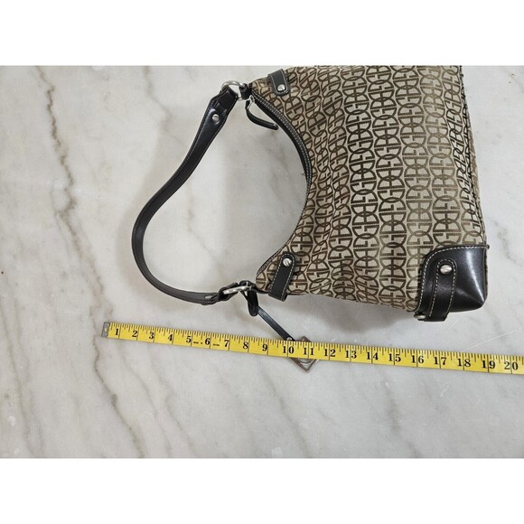 Giani Bernini Signature Logo Brown Canvas & Faux Leather Shoulder Bag - Picture 8 of 10
